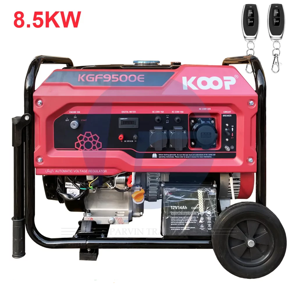 موتور برق بنزینی کوپ مدل KGF9500E ظرفیت ۸ کیلووات تک فاز ریموت‌دار